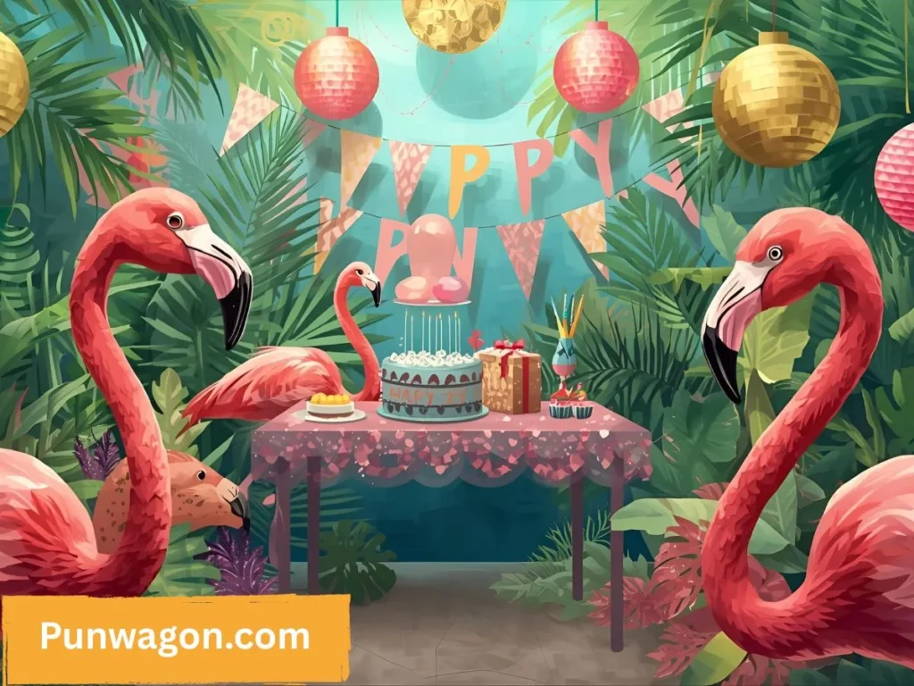 Flamingo puns birthday 