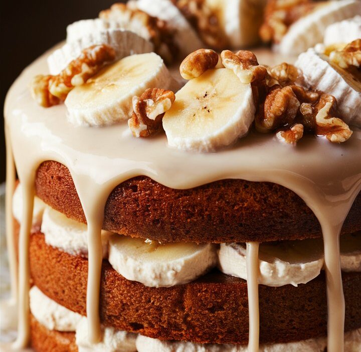 Banana Walnut Cream Cake