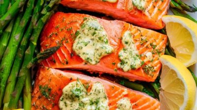Herb Butter Salmon and Asparagus