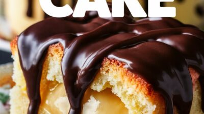 Boston Cream Poke Cake