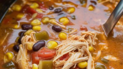Easy Slow Cooker Chicken Enchilada Soup Recipe