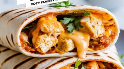 Delicious Cheesy Garlic Chicken Wraps Recipe