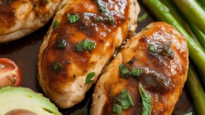 Grilled Chicken with Asparagus and Avocado Recipe