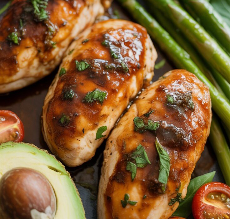 Grilled Chicken with Asparagus and Avocado Recipe