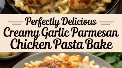 Creamy Garlic Parmesan Chicken Pasta Bake