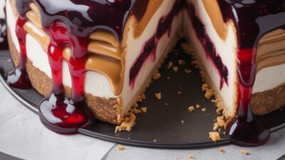 Peanut Butter and Jelly Cheesecake